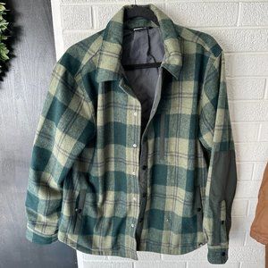 Plaid Green and Gray Women's Top